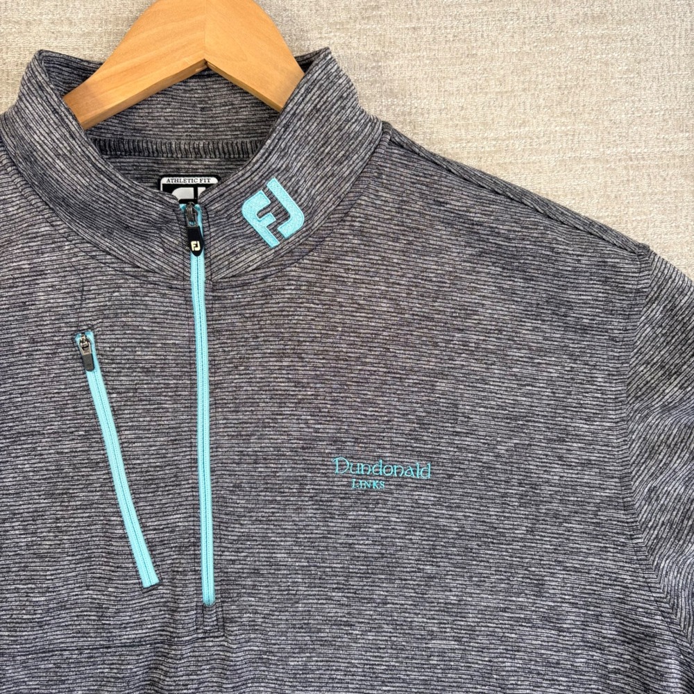 FOOT JOY FJ Men XL Approach Quarter-Zip Performance Pullover DUNDONALD LINKS EUC